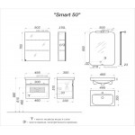 Тумба с умывальником Aqwella Smart SRT0105BS подвесная, цвет бетон светлый Тумба с умывальником Aqwella Smart SRT0105BS подвесная, цвет бетон светлый